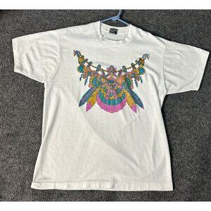 Vintage Single Stitch Hanes Best Butterfly Psychadelic White 80s 90s Size L